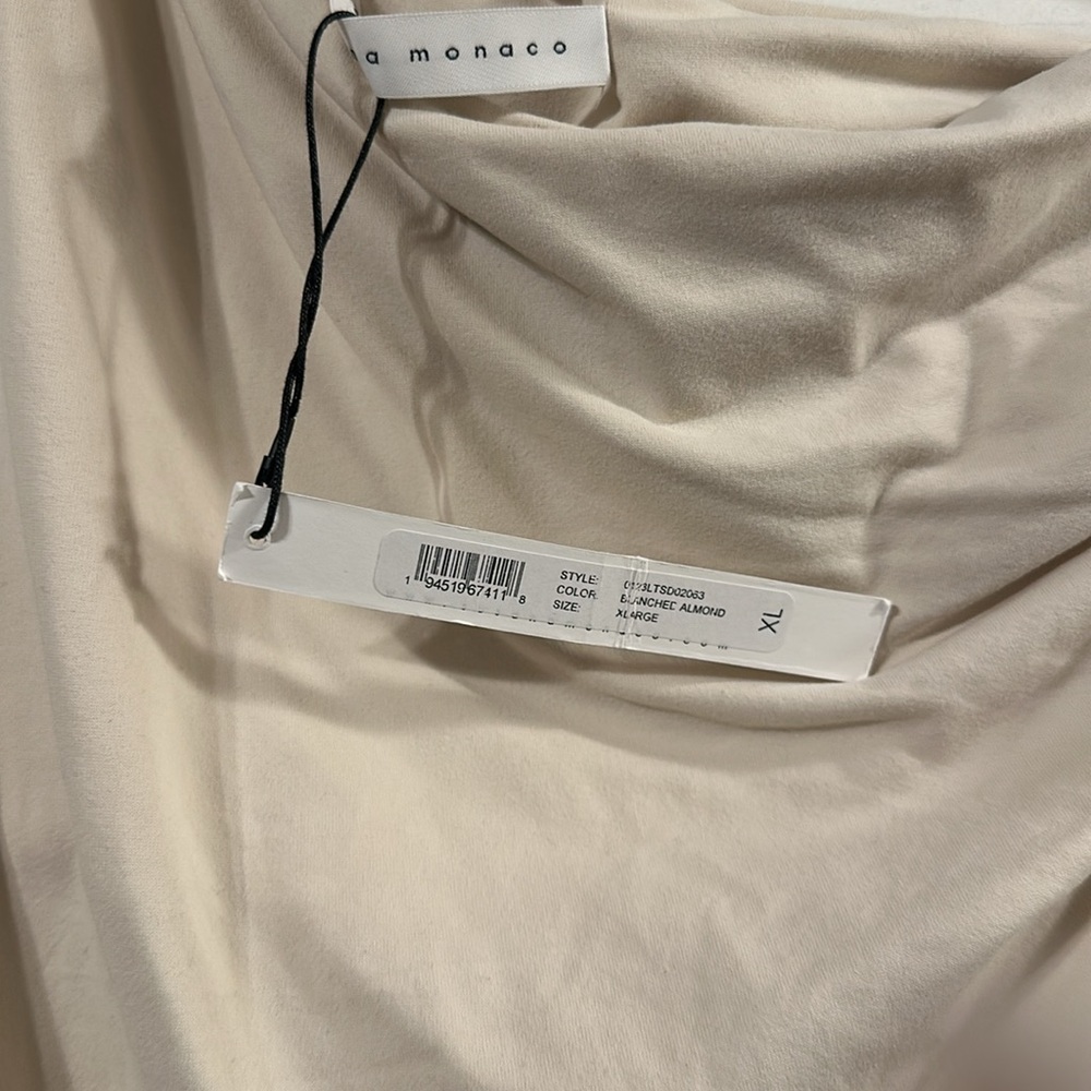 Susana Monaco One Arm Gathered dress Blanched Almond Color - Picture 4 of 5
